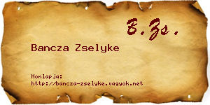 Bancza Zselyke névjegykártya